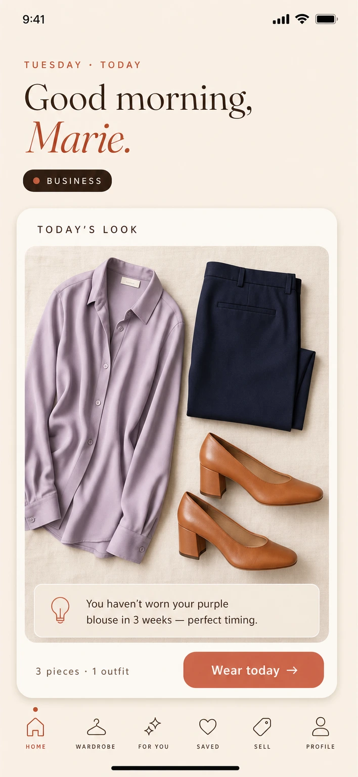 Good morning, Marie — today's look